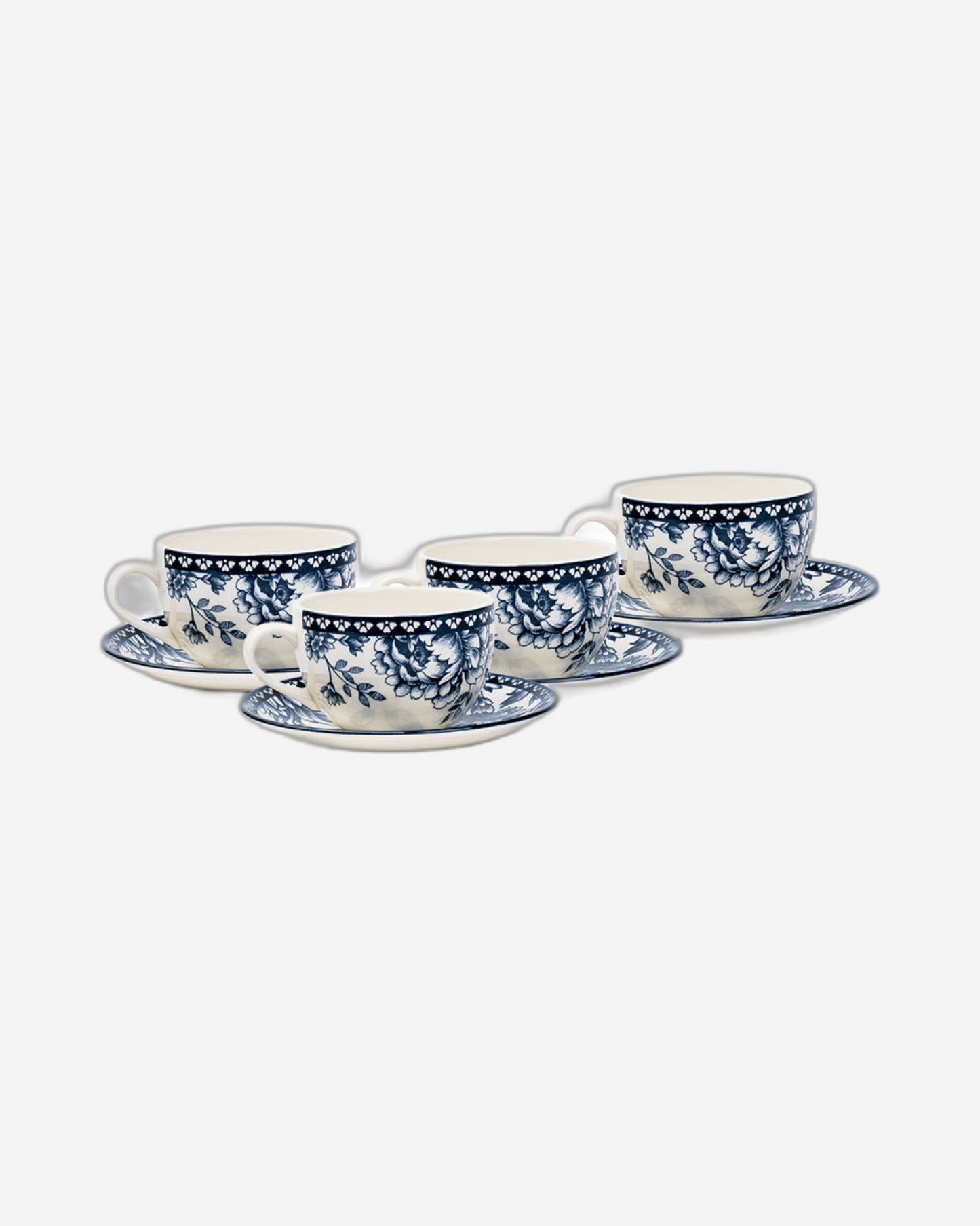Claytan Rhapsody 240ml Dark Blue Ceramic Cup & Saucer Set (Set of 1)