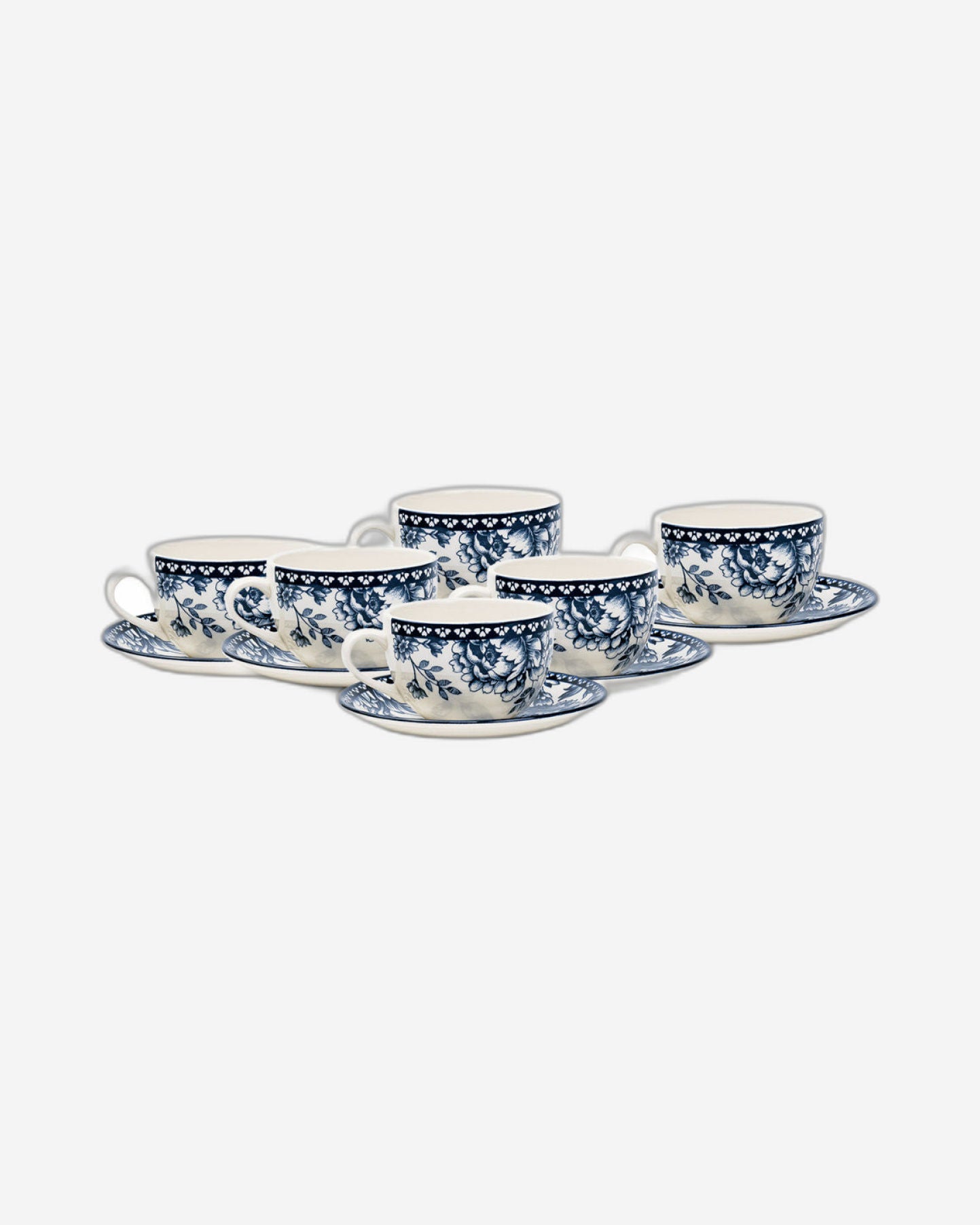 Claytan Rhapsody 240ml Dark Blue Ceramic Cup & Saucer Set (Set of 1)