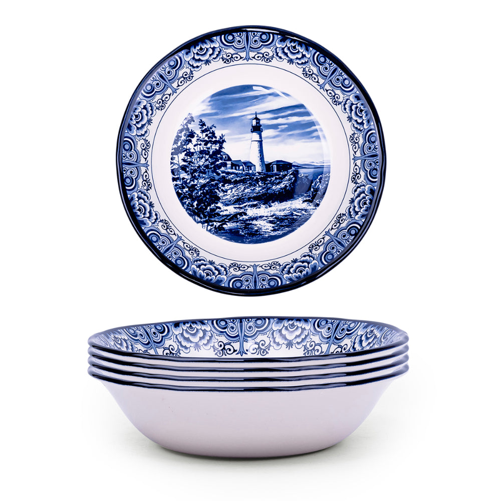 Claytan Lighthouse Blue 9-Inch Ceramic Salad Bowl (Set of 1)