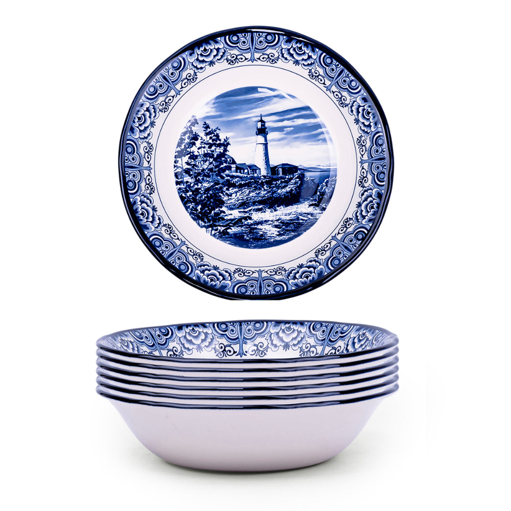 Claytan Lighthouse Blue 9-Inch Ceramic Salad Bowl (Set of 1)