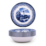 Claytan Lighthouse Blue 9-Inch Ceramic Salad Bowl (Set of 1)