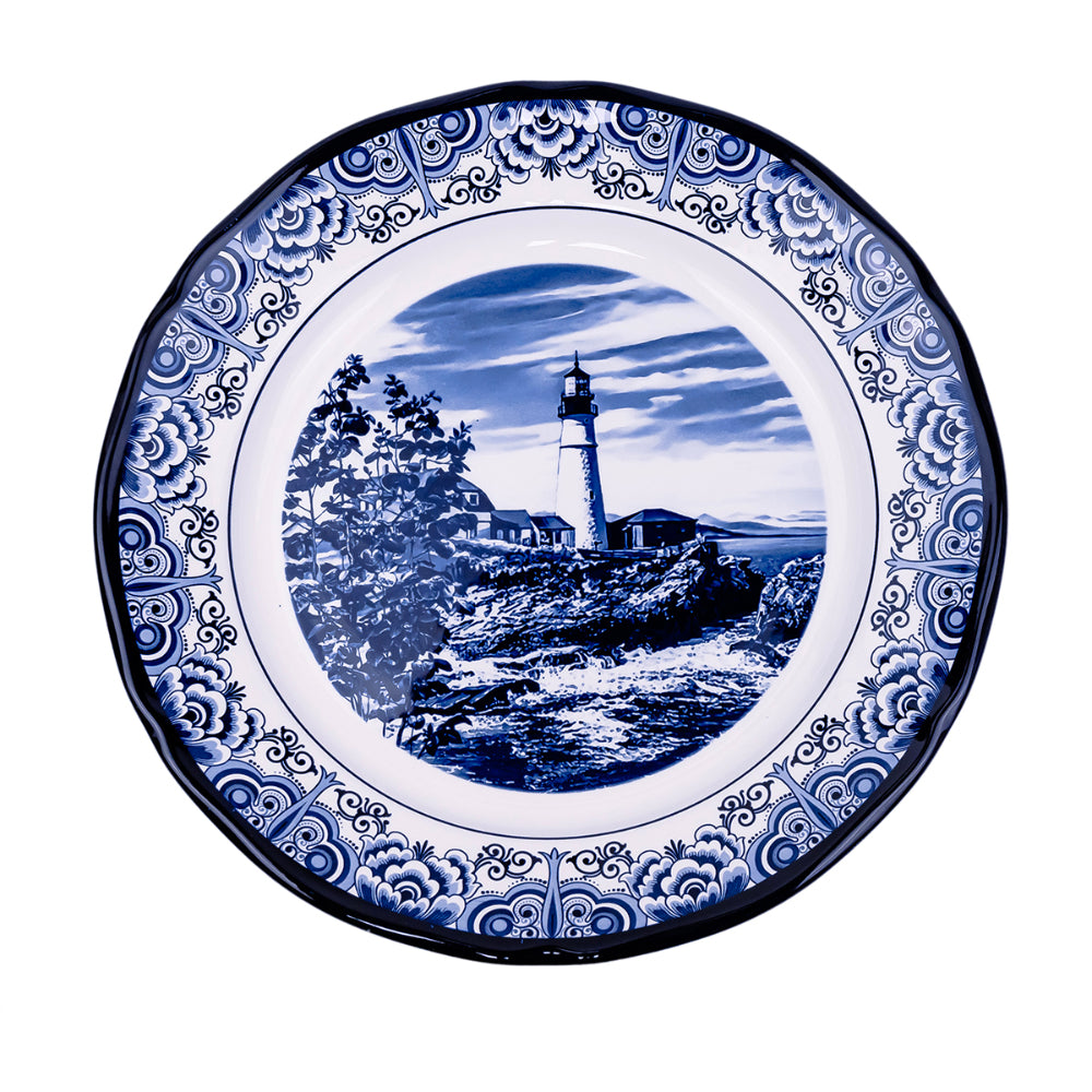 Claytan Lighthouse Blue 12-Inch Ceramic Chop Plate (Set of 1)