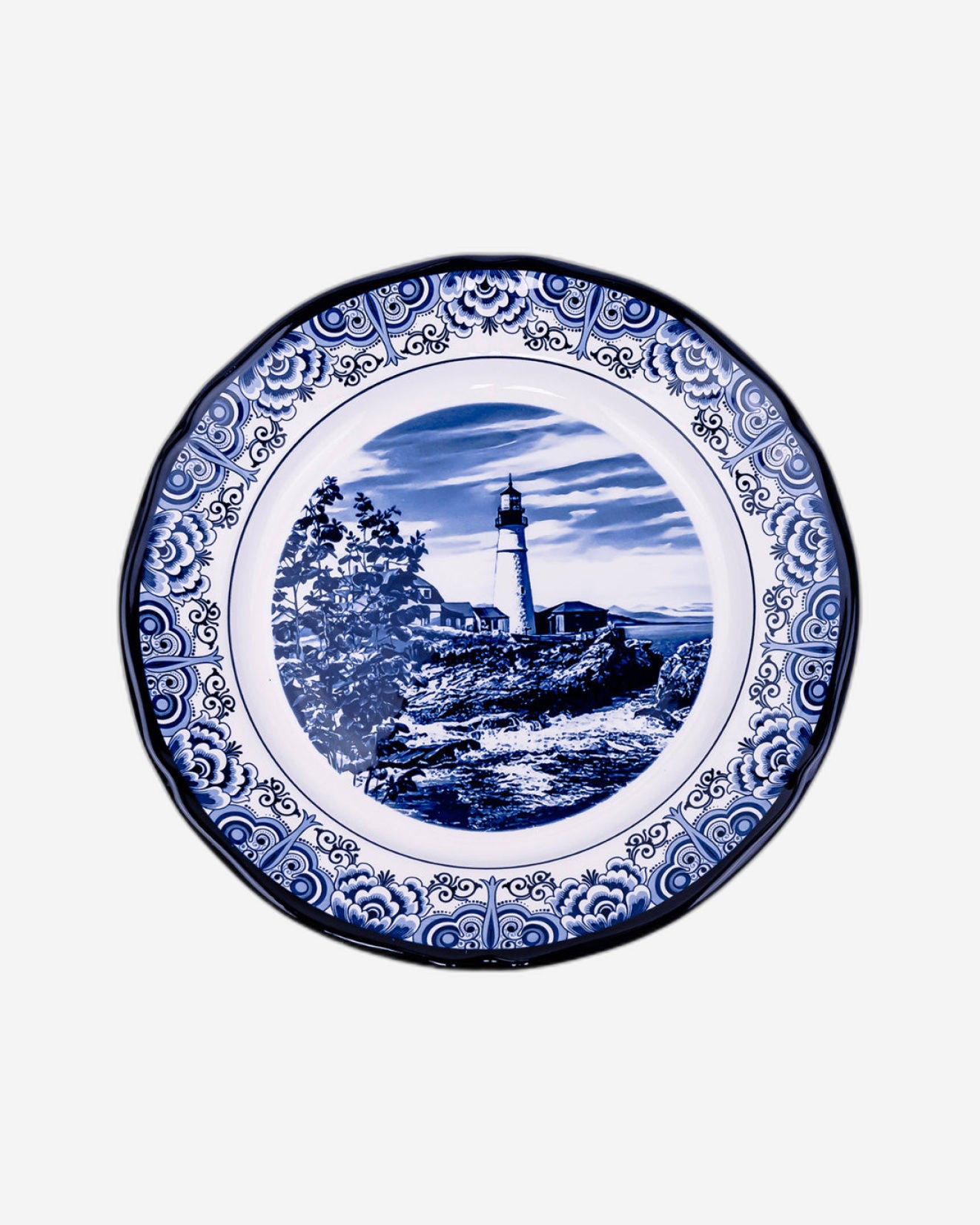 Claytan Lighthouse Blue 12-Inch Ceramic Chop Plate (Set of 1)