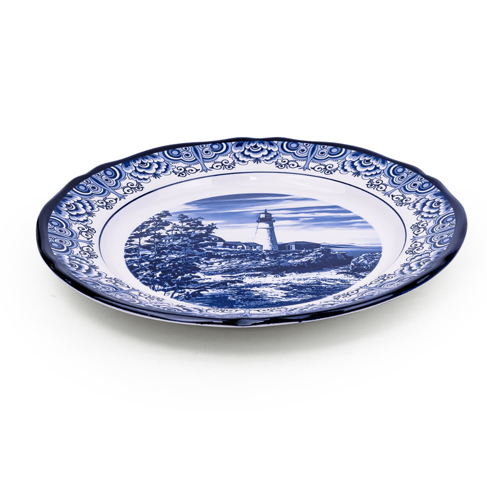 Claytan Lighthouse Blue 12-Inch Ceramic Chop Plate (Set of 1)
