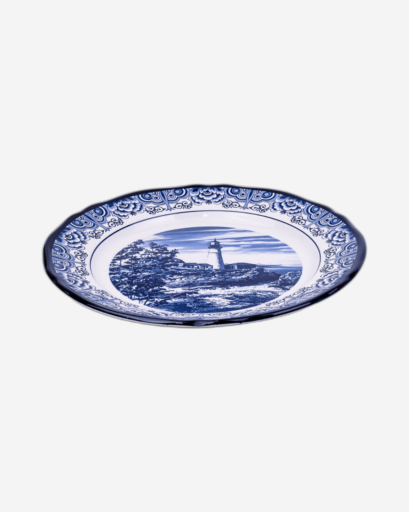 Claytan Lighthouse Blue 12-Inch Ceramic Chop Plate (Set of 1)