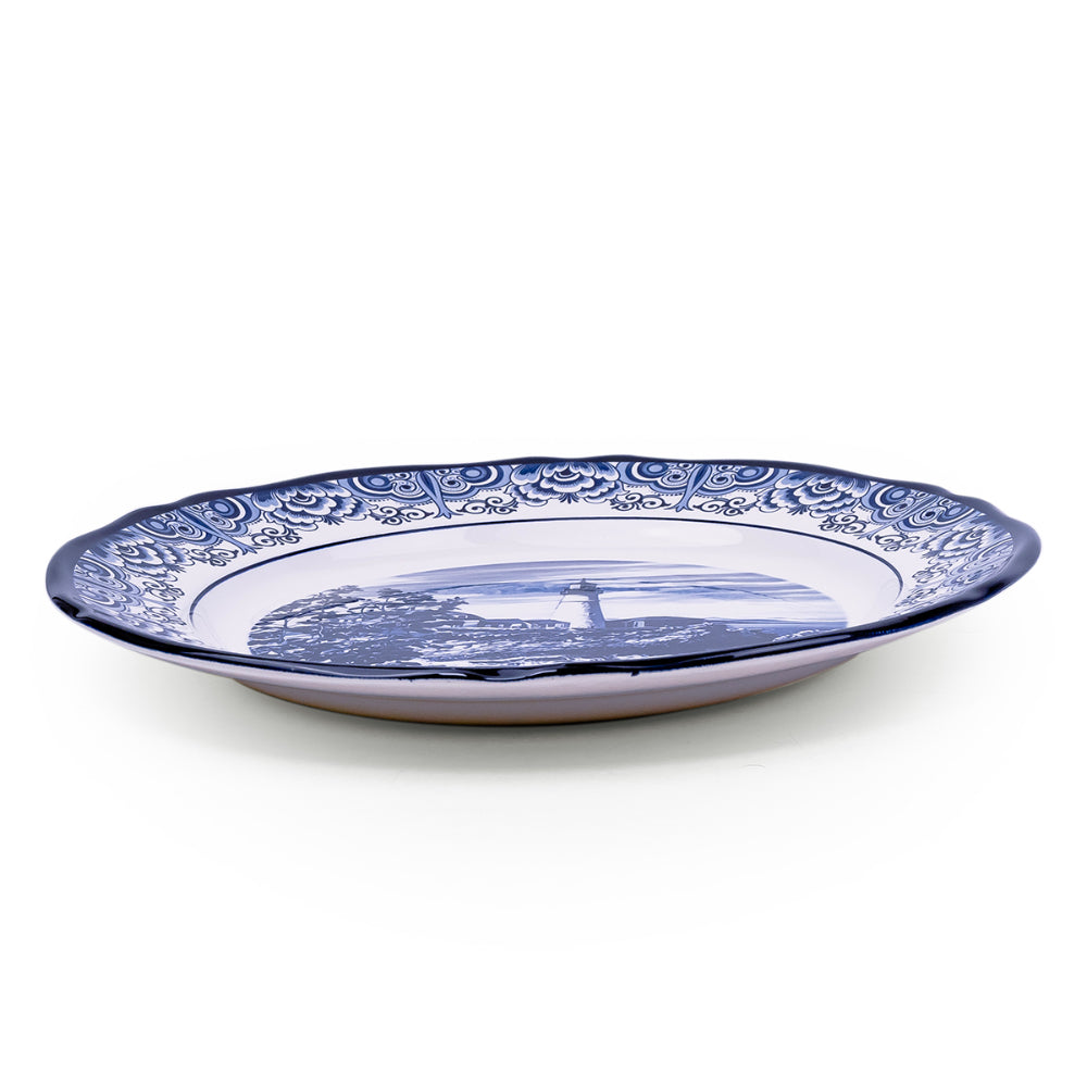 Claytan Lighthouse Blue 12-Inch Ceramic Chop Plate (Set of 1)