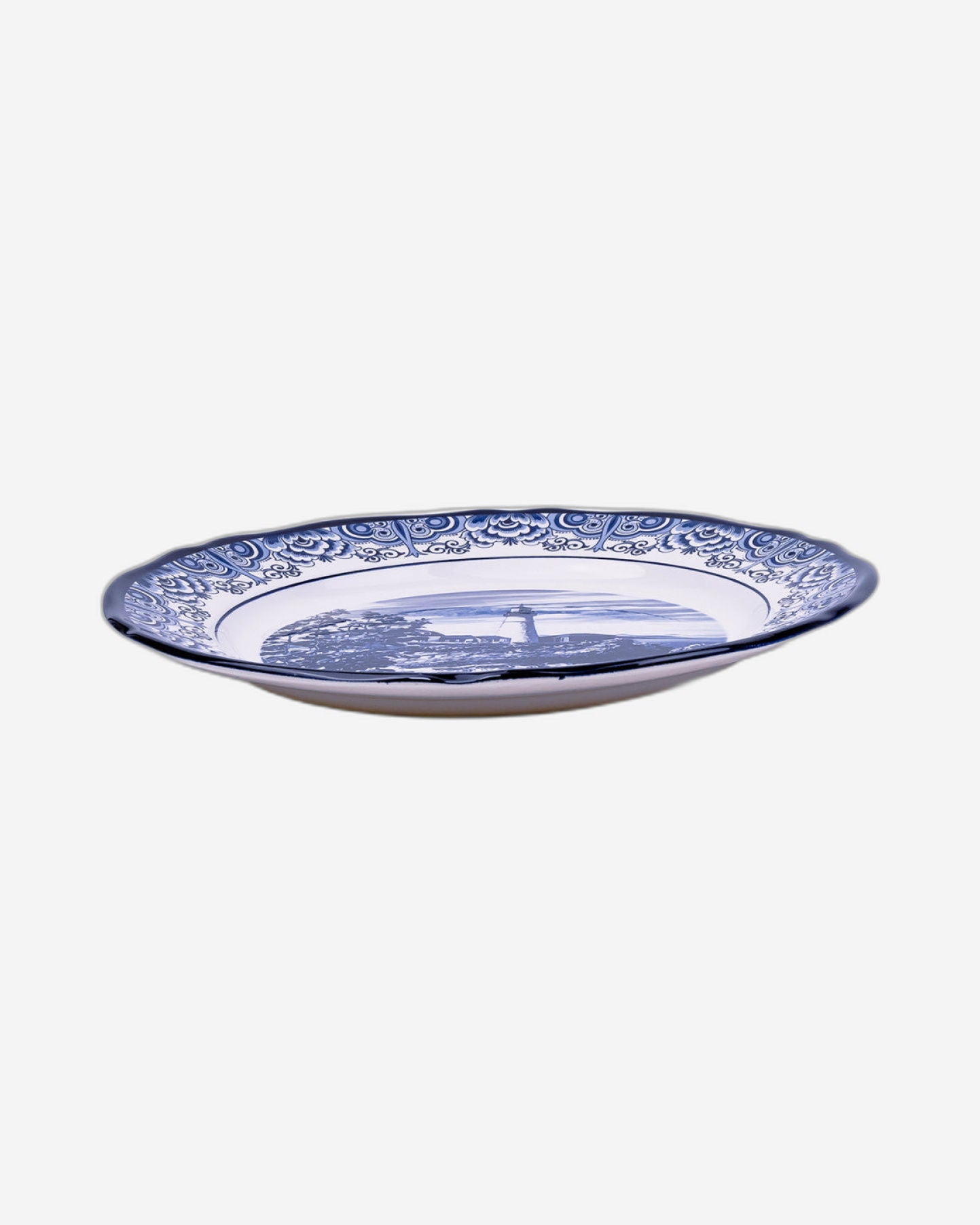 Claytan Lighthouse Blue 12-Inch Ceramic Chop Plate (Set of 1)