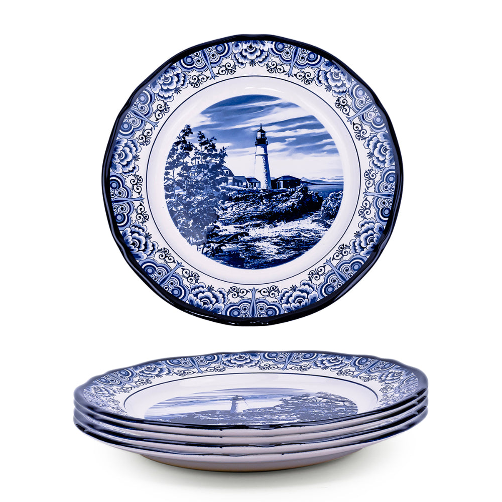 Claytan Lighthouse Blue 12-Inch Ceramic Chop Plate (Set of 1)