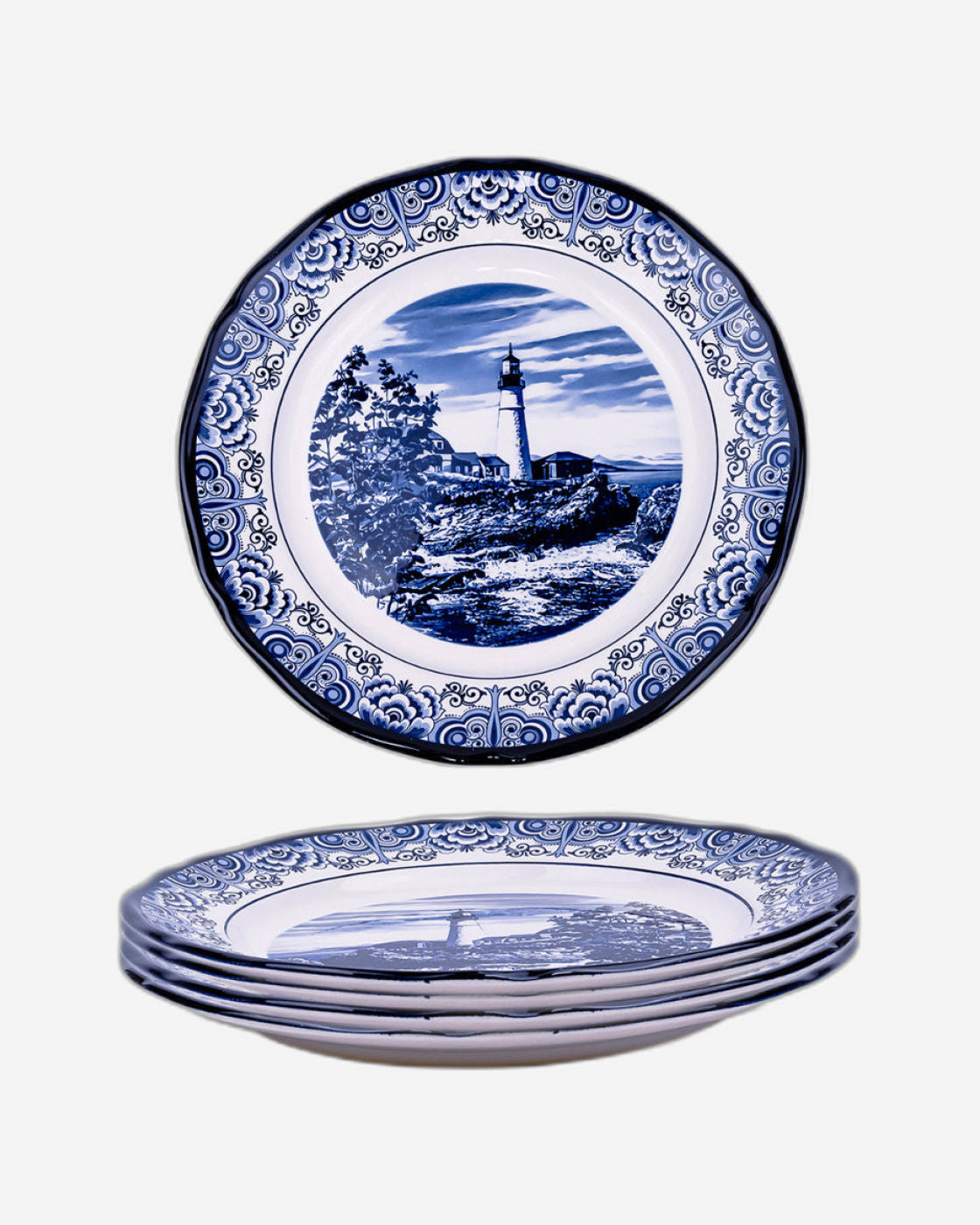 Claytan Lighthouse Blue 12-Inch Ceramic Chop Plate (Set of 1)