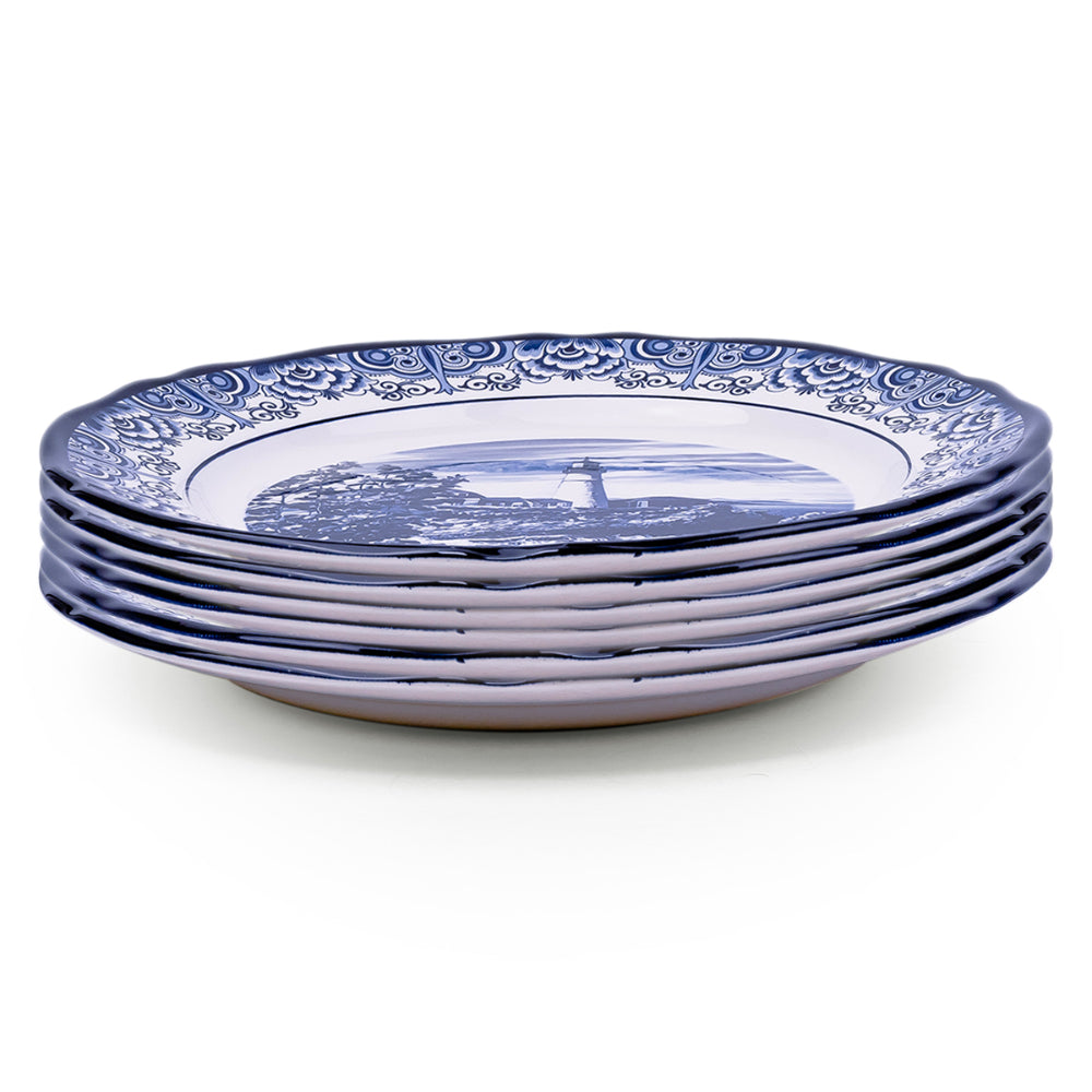 Claytan Lighthouse Blue 12-Inch Ceramic Chop Plate (Set of 1)