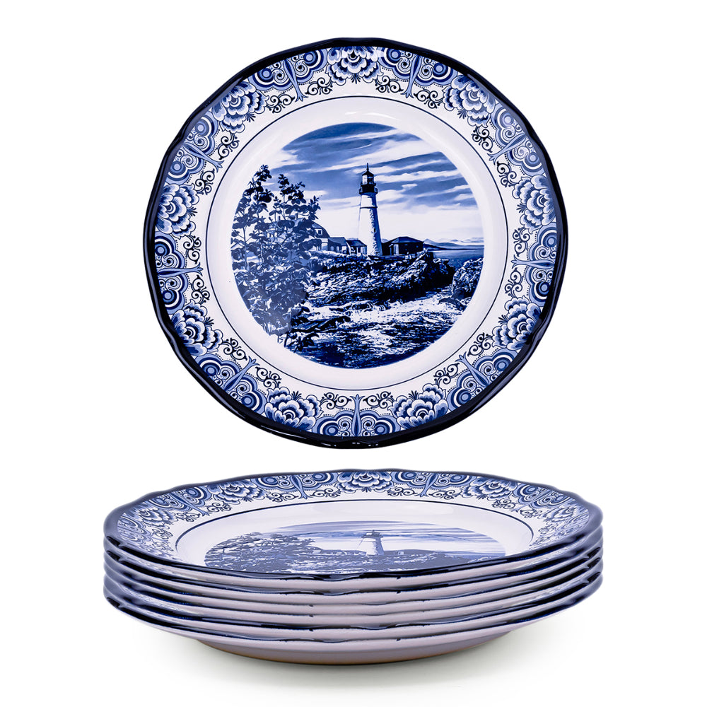 Claytan Lighthouse Blue 12-Inch Ceramic Chop Plate (Set of 1)