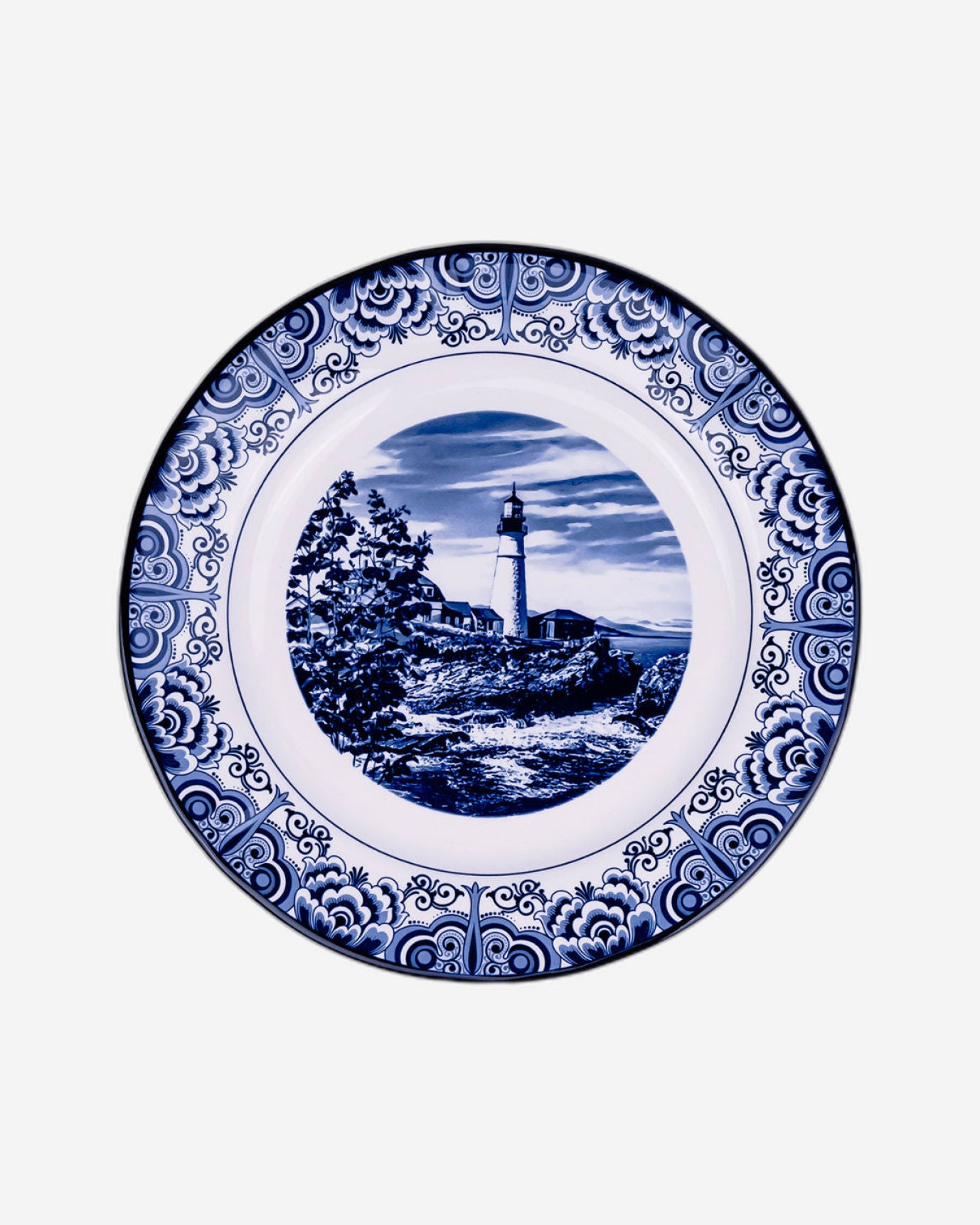Claytan Lighthouse Blue 10.5-Inch Ceramic Dinner Plate (Set of 1)