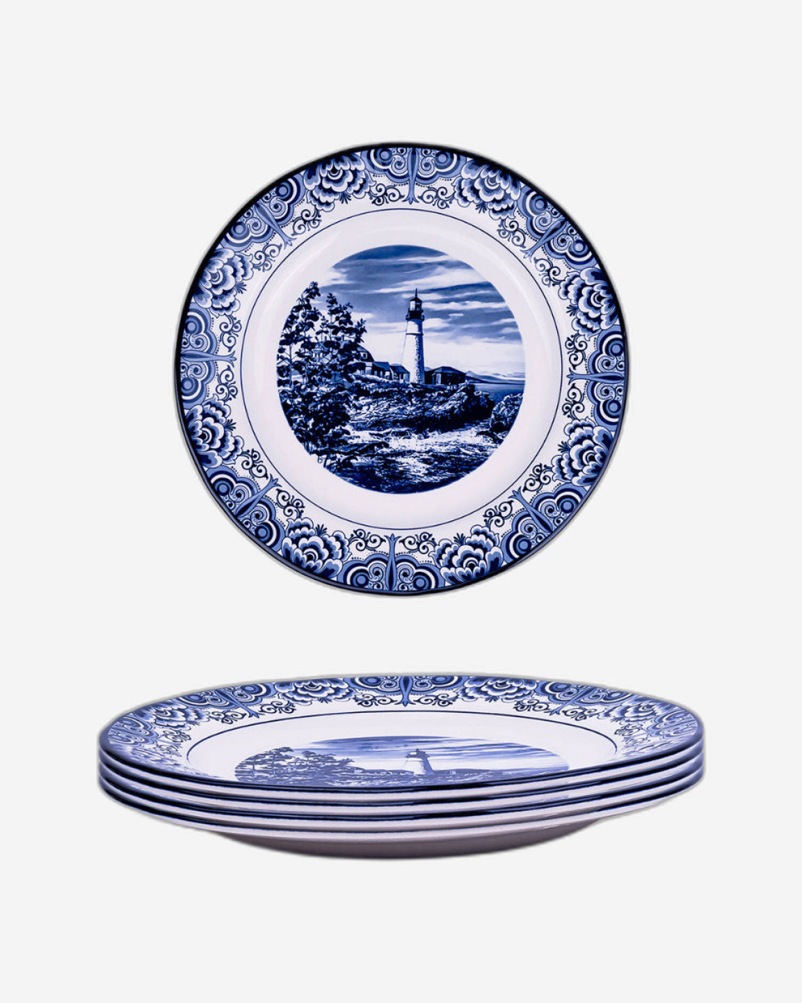 Claytan Lighthouse Blue 10.5-Inch Ceramic Dinner Plate (Set of 1)