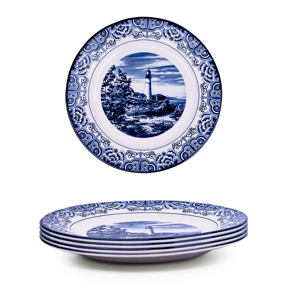 Claytan Lighthouse Blue 10.5-Inch Ceramic Dinner Plate (Set of 1)