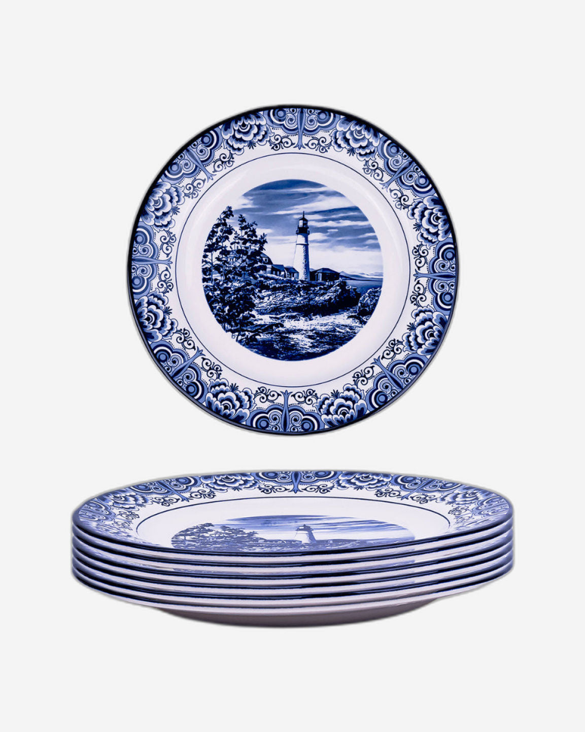 Claytan Lighthouse Blue 10.5-Inch Ceramic Dinner Plate (Set of 1)