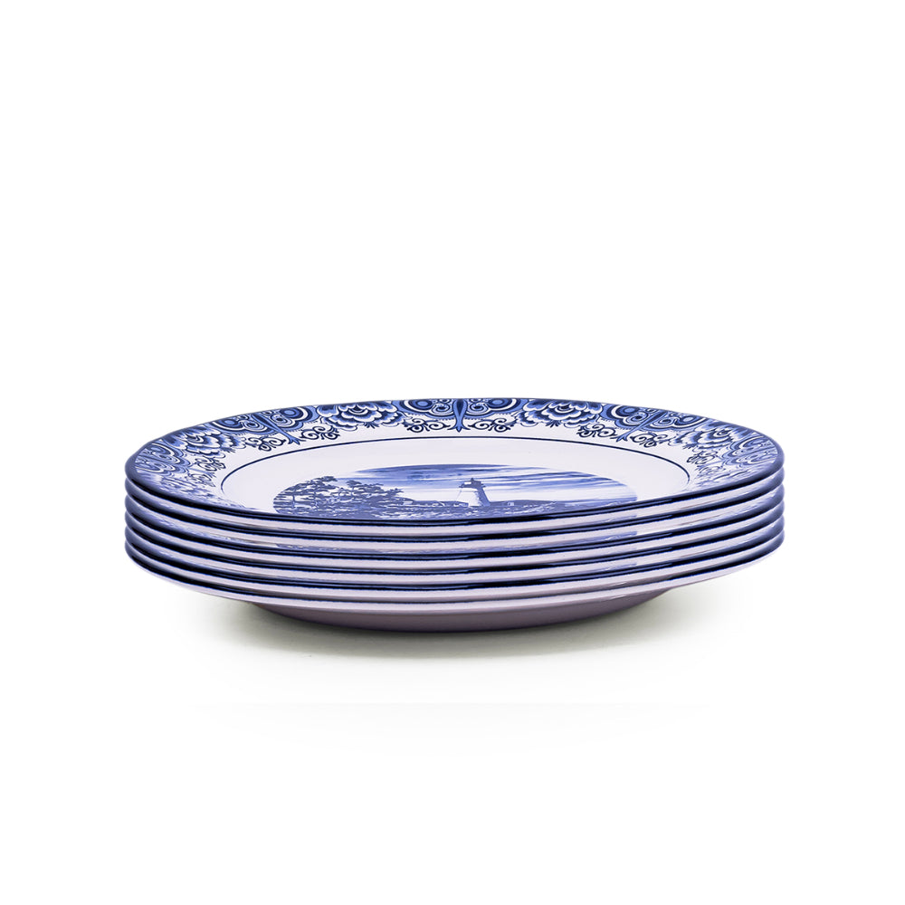 Claytan Lighthouse Blue 10.5-Inch Ceramic Dinner Plate (Set of 1)