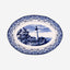 Claytan Lighthouse Blue 14.2-Inch Ceramic Oval Platter (Set of 1)