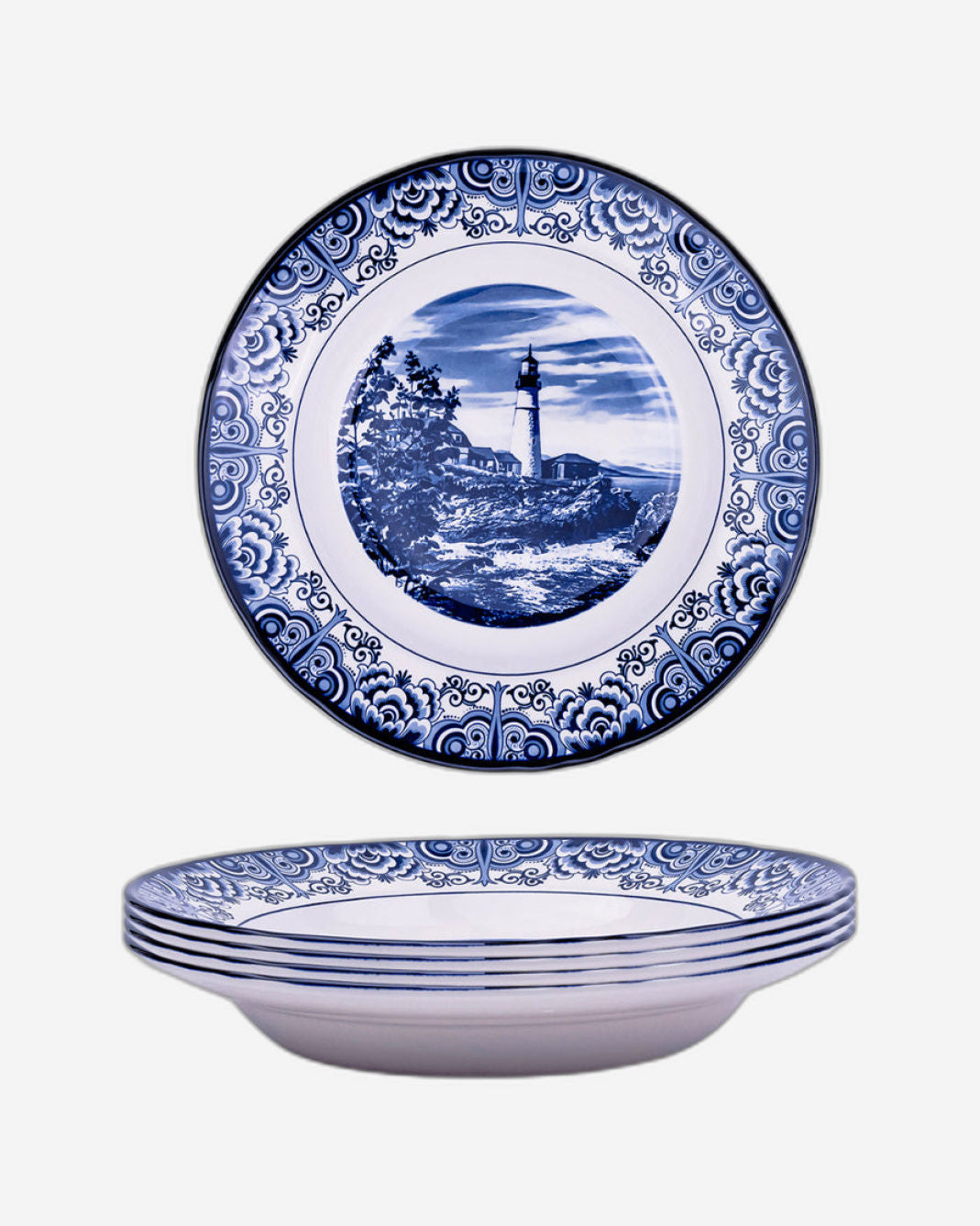 Claytan Lighthouse Blue 9-Inch Ceramic Soup Plate (Set of 1)