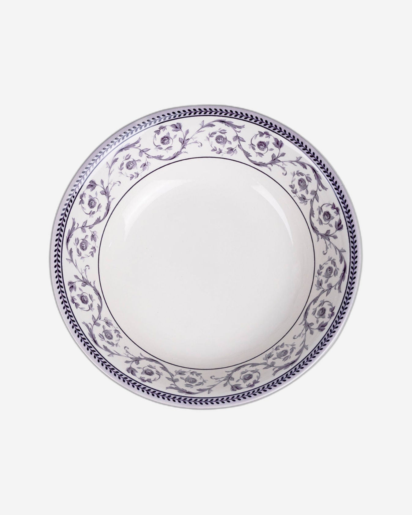 Claytan Callista Purple 9.2-Inch Porcelain Salad Bowl (Purple & White, Set Of 1)