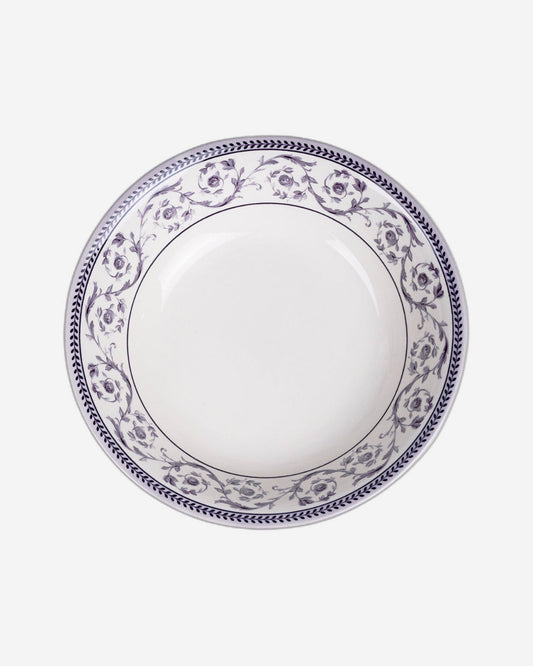 Claytan Callista Purple 9.2-Inch Porcelain Salad Bowl (Purple & White, Set Of 1)