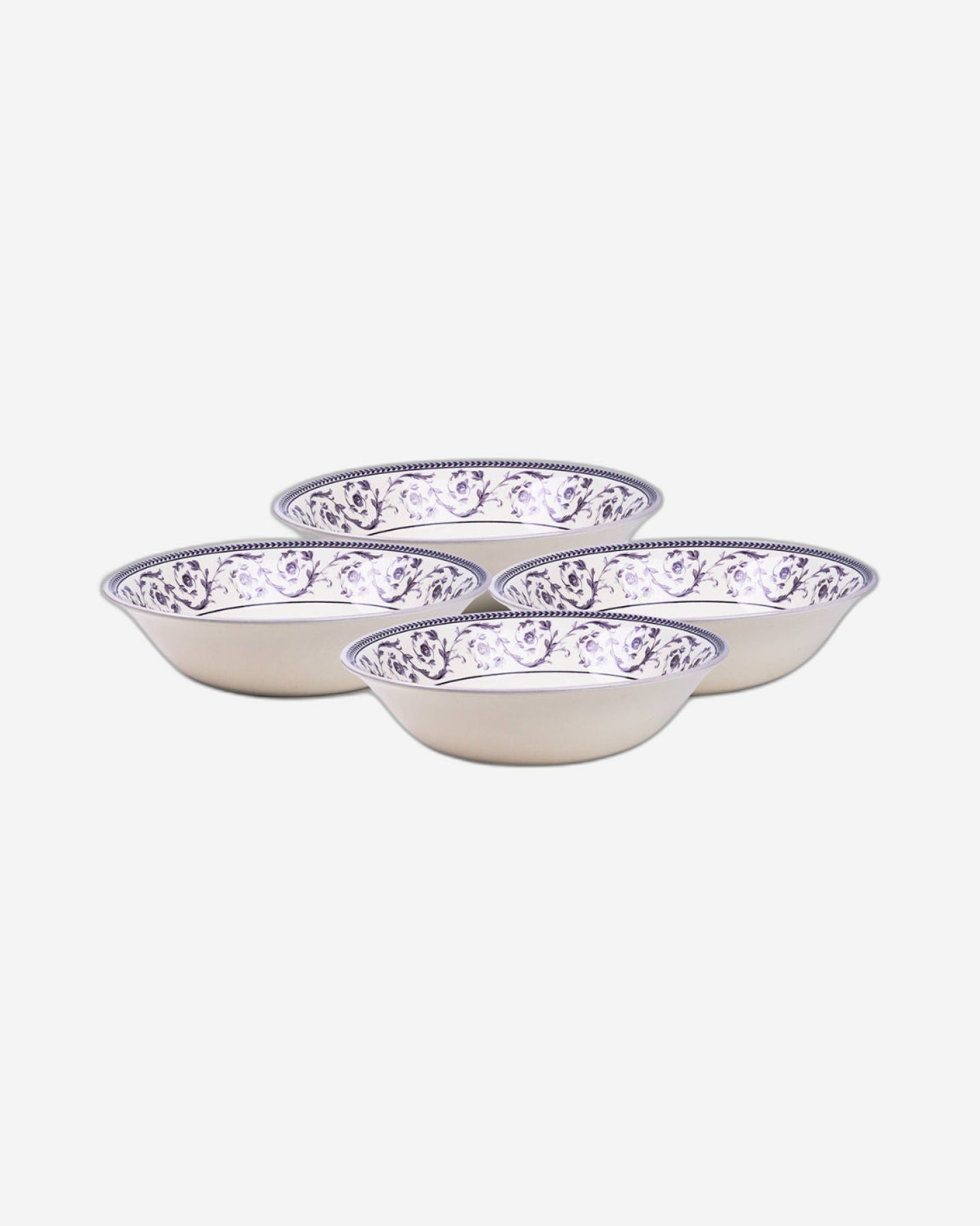 Claytan Callista Purple 9.2-Inch Porcelain Salad Bowl (Purple & White, Set Of 1)