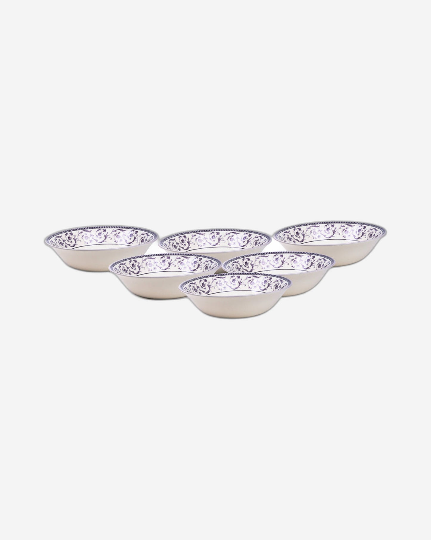 Claytan Callista Purple 9.2-Inch Porcelain Salad Bowl (Purple & White, Set Of 1)