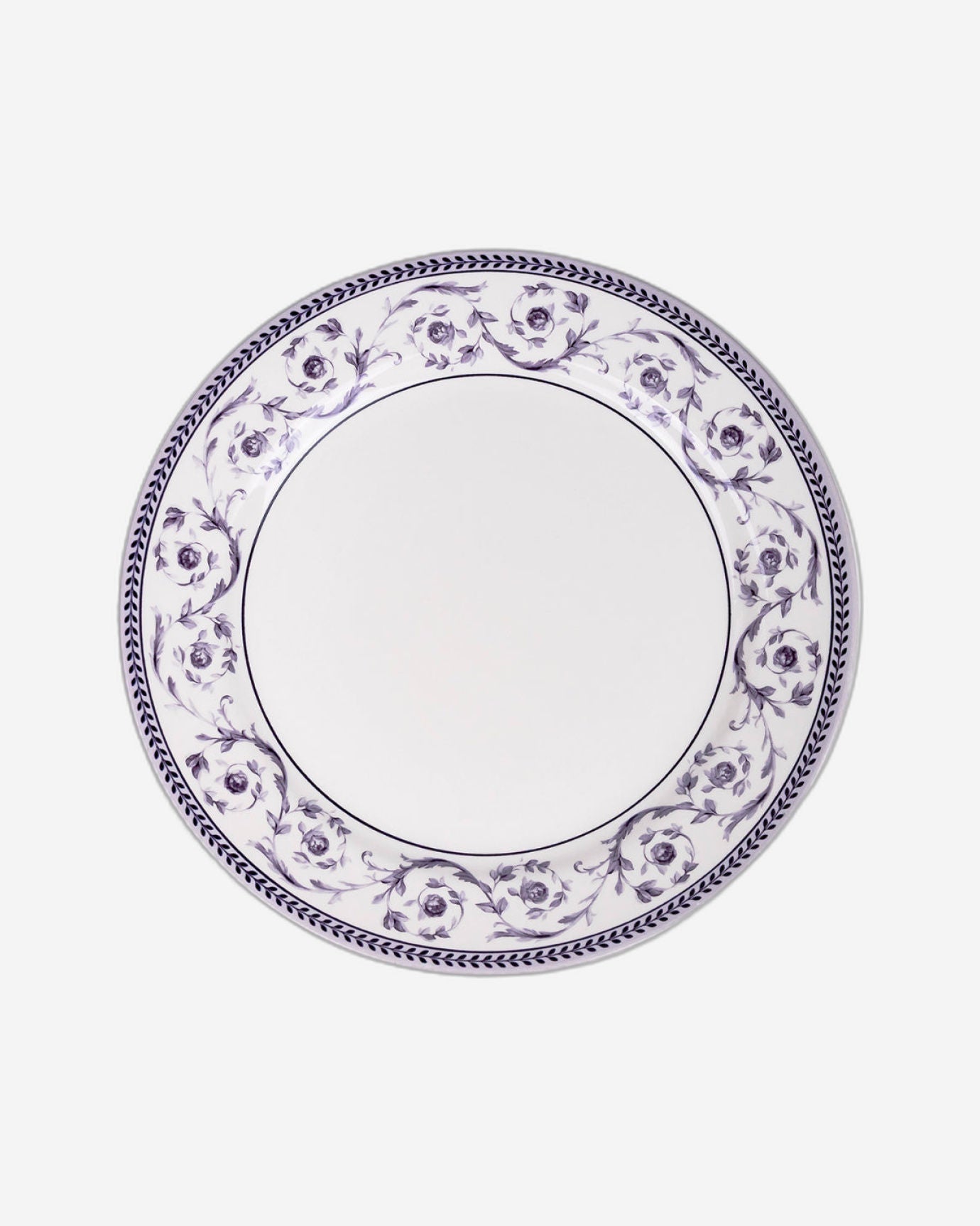Claytan Callista 10.5 inch Ceramic Dinner Plate (Purple & White, Set Of 1)
