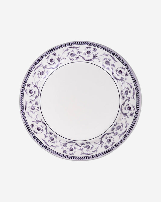 Claytan Callista 10.5 inch Ceramic Dinner Plate (Purple & White, Set Of 1)