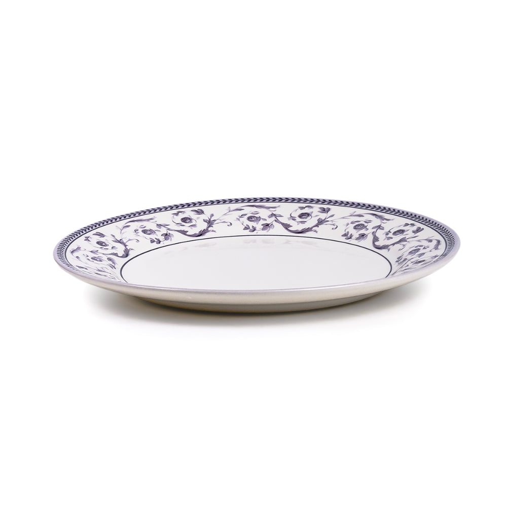 Claytan Callista 10.5 inch Ceramic Dinner Plate (Purple & White, Set Of 1)