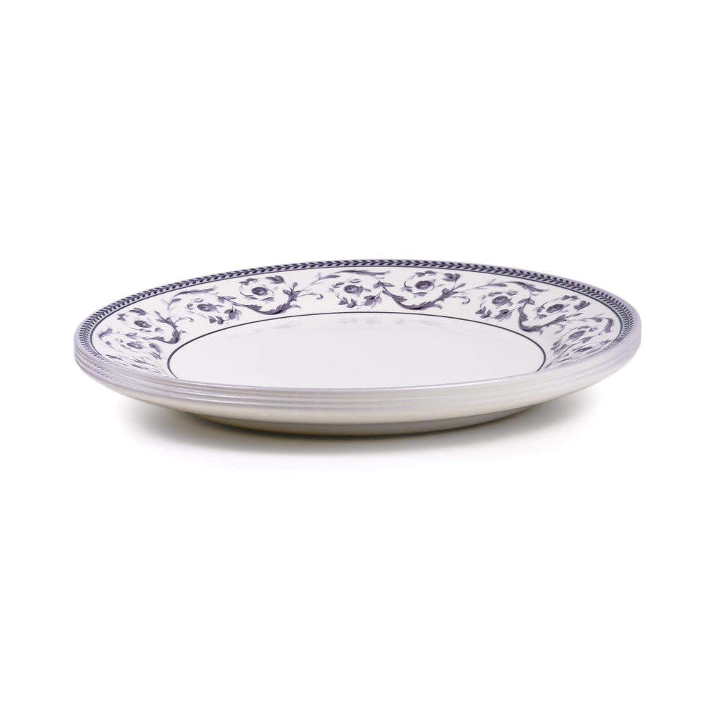 Claytan Callista 10.5 inch Ceramic Dinner Plate (Purple & White, Set Of 1)