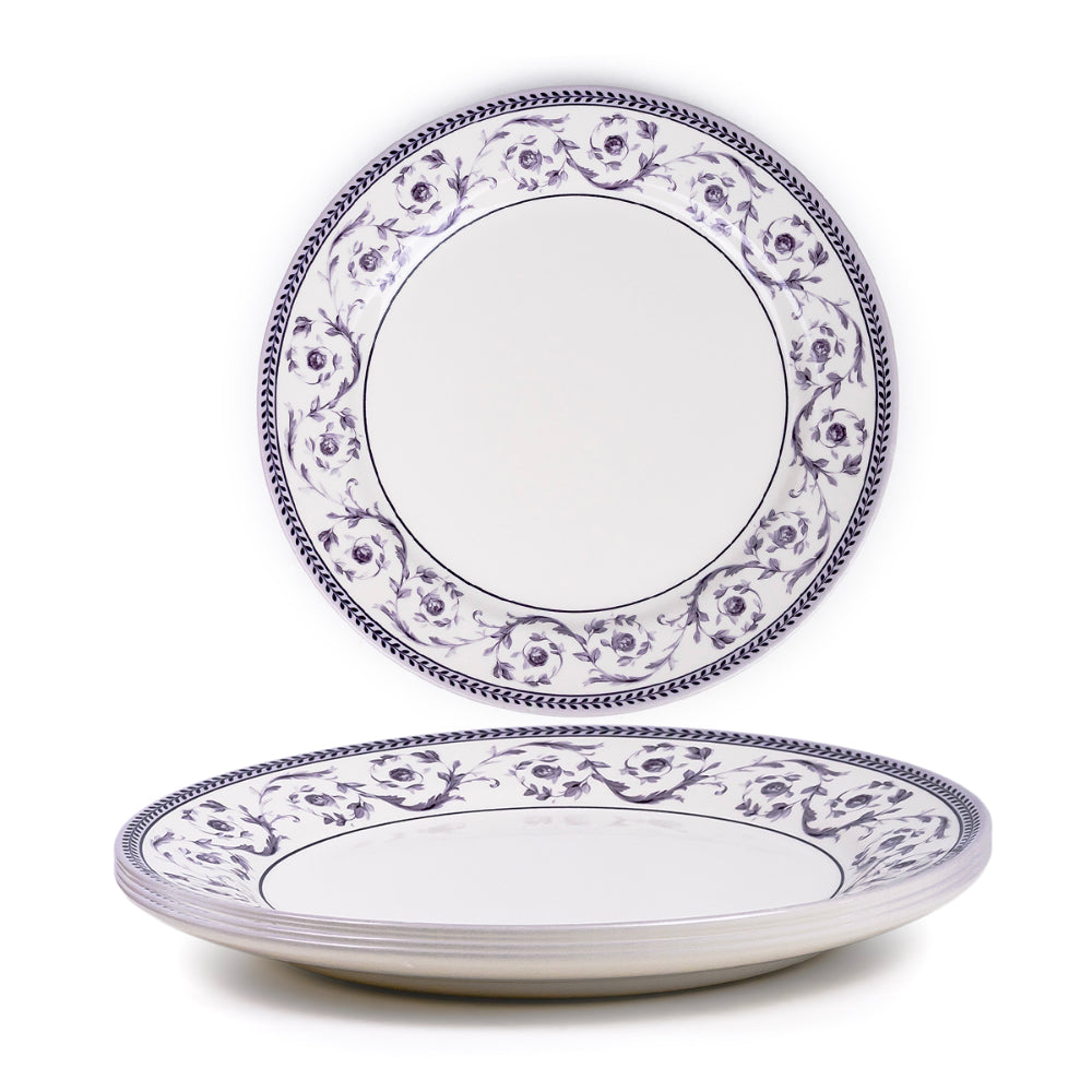 Claytan Callista 10.5 inch Ceramic Dinner Plate (Purple & White, Set Of 1)