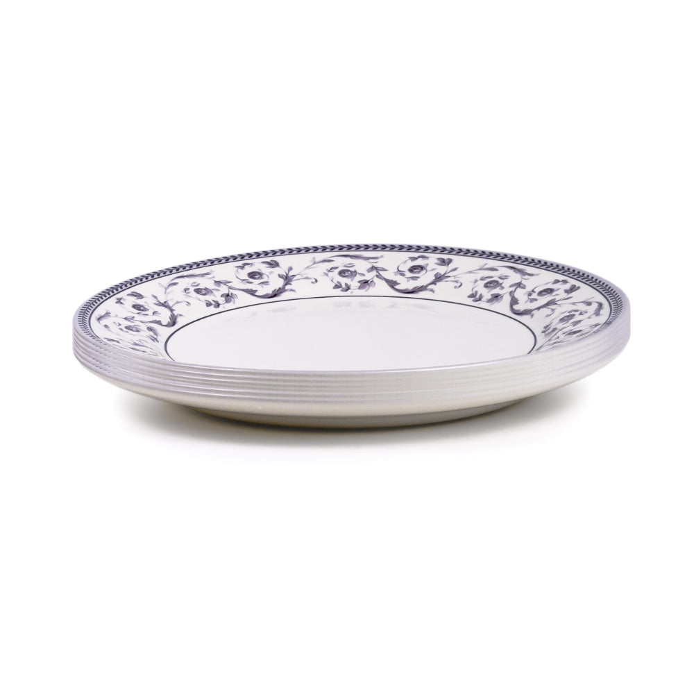Claytan Callista 10.5 inch Ceramic Dinner Plate (Purple & White, Set Of 1)