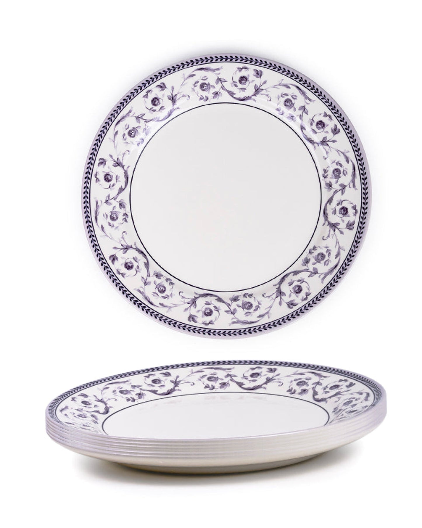 Claytan Callista 10.5 inch Ceramic Dinner Plate (Purple & White, Set Of 1)
