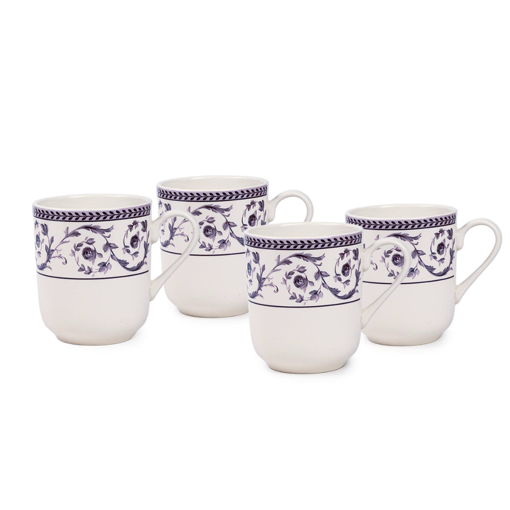 Claytan Callista 370 ml Ceramic Mug (Purple & White, Set Of 1)