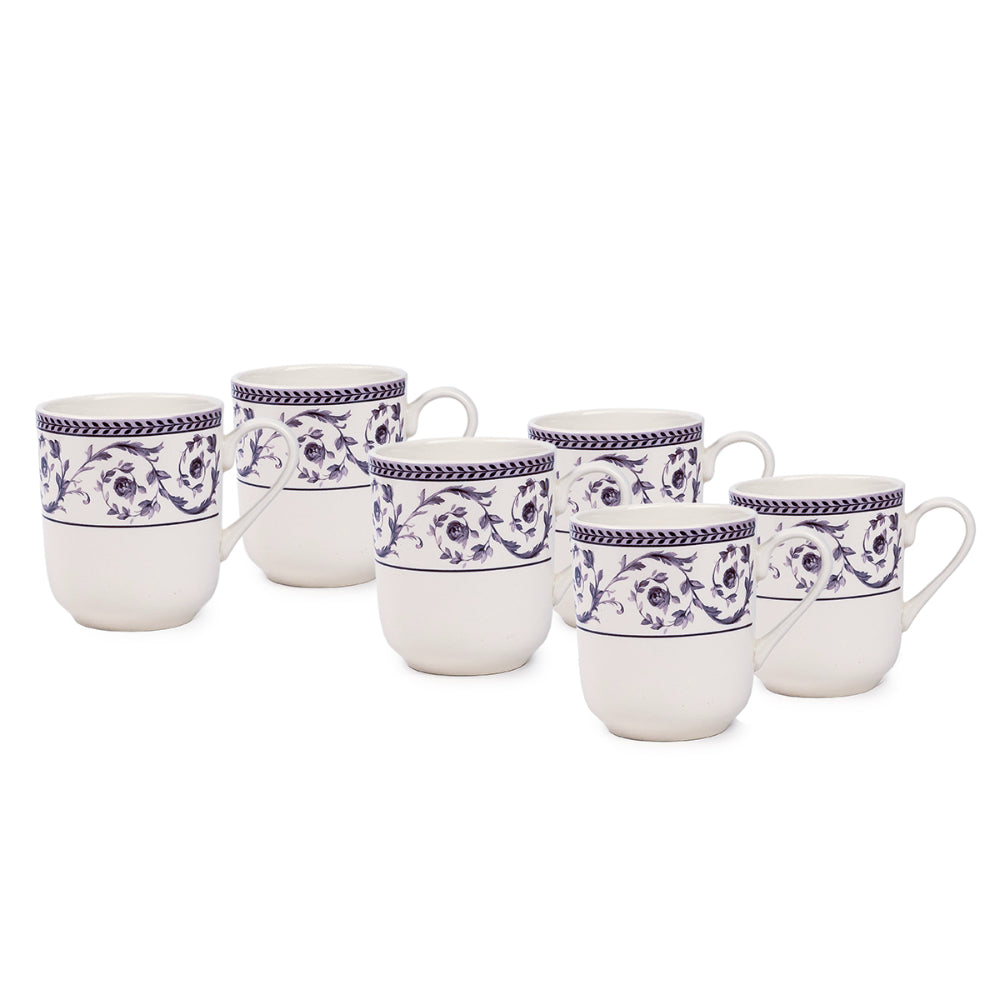 Claytan Callista 370 ml Ceramic Mug (Purple & White, Set Of 1)