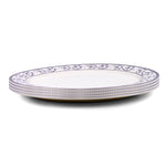 Claytan Callista 14.2 inch Hand-Glazed Ceramic Oval Platter (Purple & White Set Of 1)