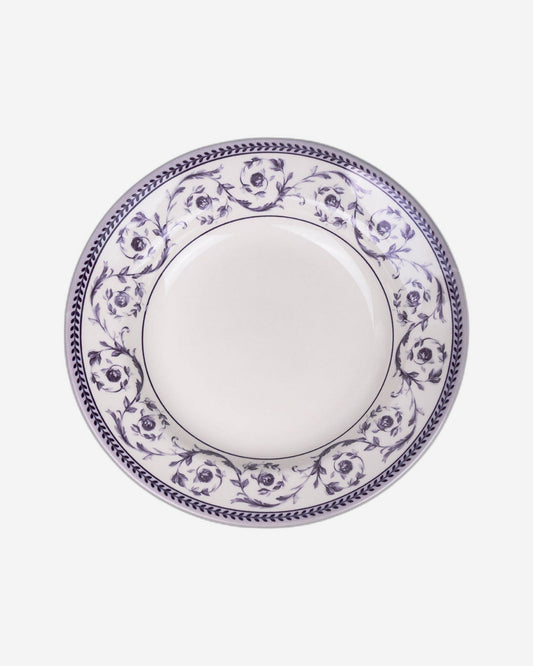 Claytan Callista 9.1 inch Ceramic Soup Plate (Purple & White, Set Of 1)