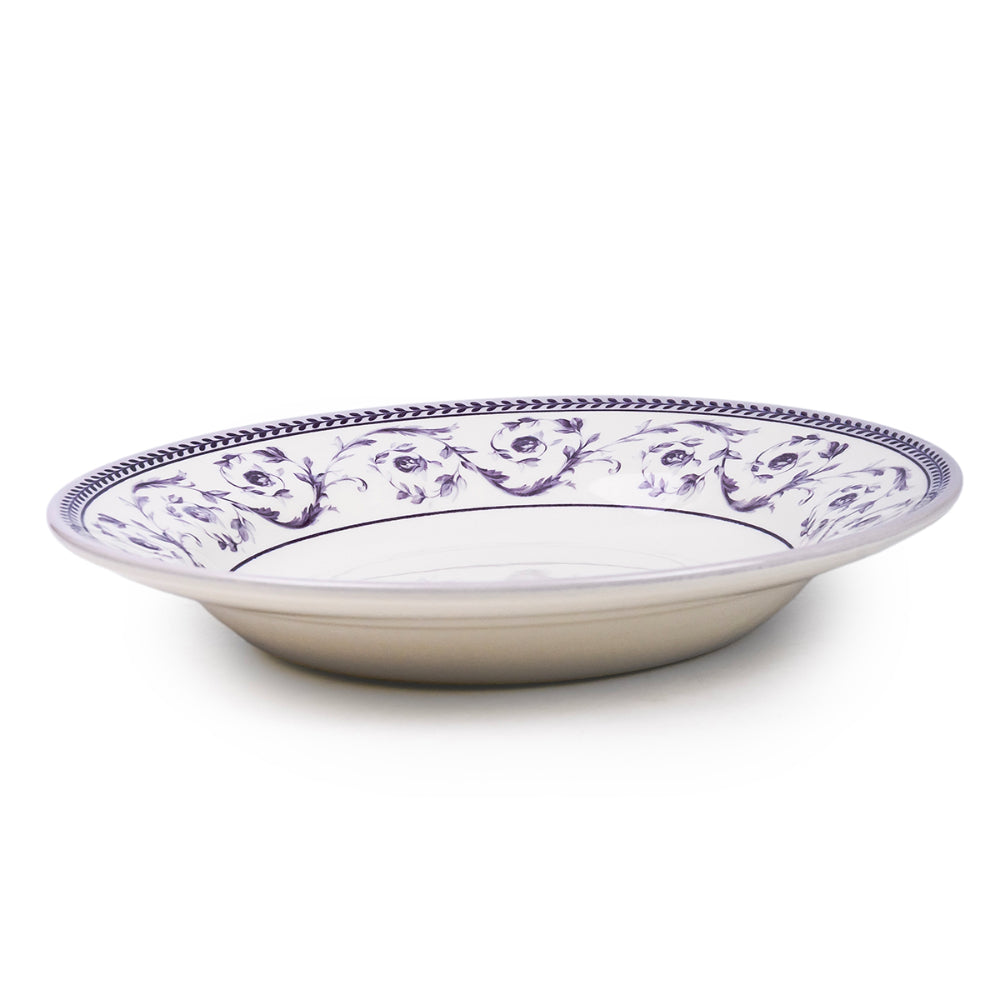 Claytan Callista 9.1 inch Ceramic Soup Plate (Purple & White, Set Of 1)