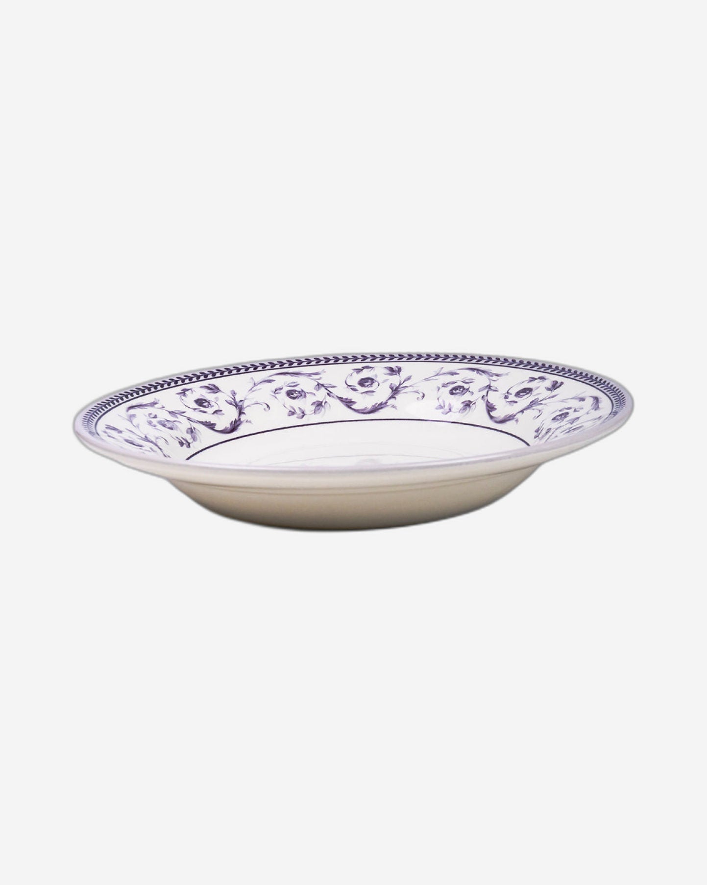 Claytan Callista 9.1 inch Ceramic Soup Plate (Purple & White, Set Of 1)