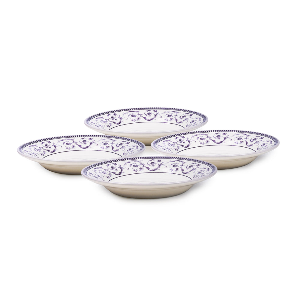 Claytan Callista 9.1 inch Ceramic Soup Plate (Purple & White, Set Of 1)