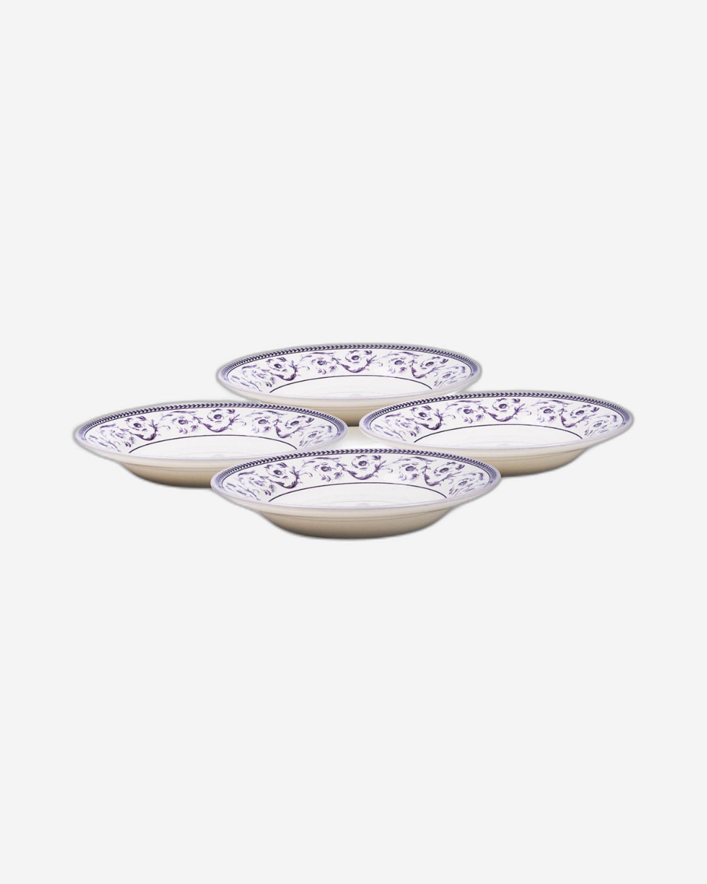 Claytan Callista 9.1 inch Ceramic Soup Plate (Purple & White, Set Of 1)