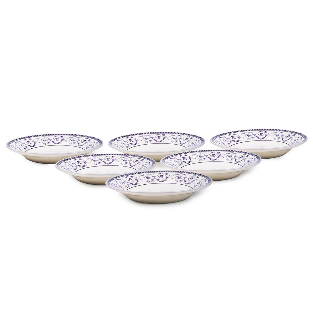 Claytan Callista 9.1 inch Ceramic Soup Plate (Purple & White, Set Of 1)