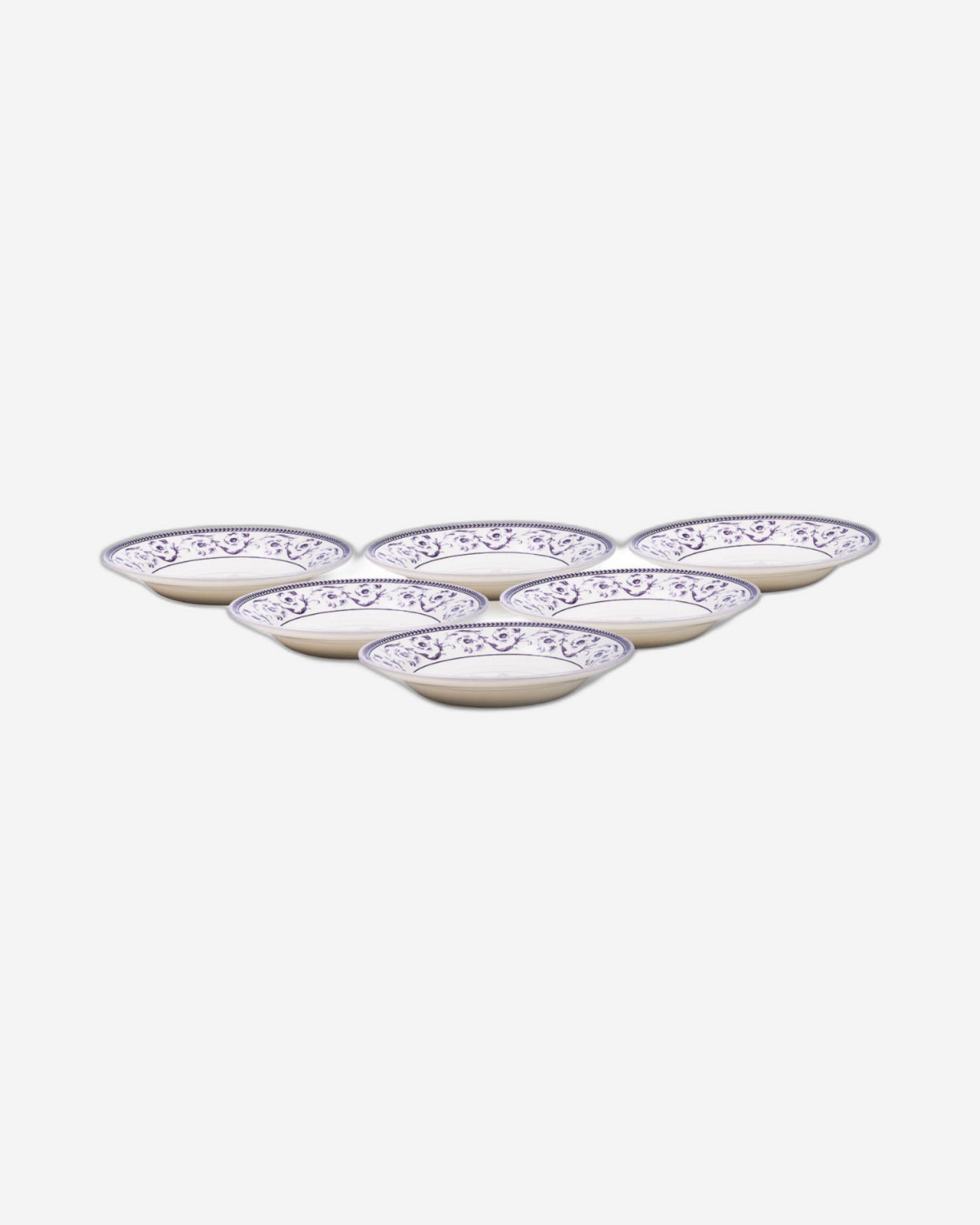 Claytan Callista 9.1 inch Ceramic Soup Plate (Purple & White, Set Of 1)