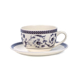 Claytan Callista 240 ml Ceramic Coffee Cup & Saucer Set (Purple & White, Set Of 1)
