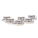 Claytan Callista 240 ml Ceramic Coffee Cup & Saucer Set (Purple & White, Set Of 1)