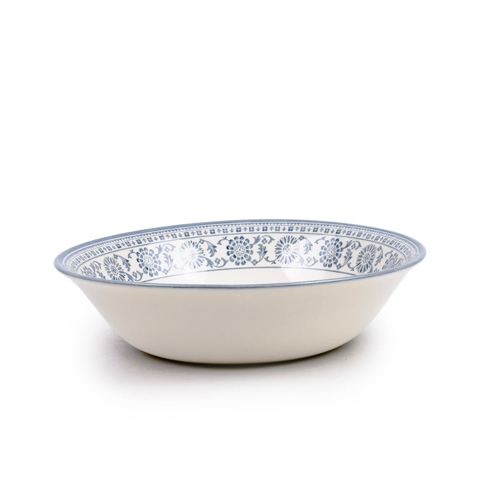 Claytan Plethora 9 inch Ceramic Salad Bowl (Grey & White, Set of 1)