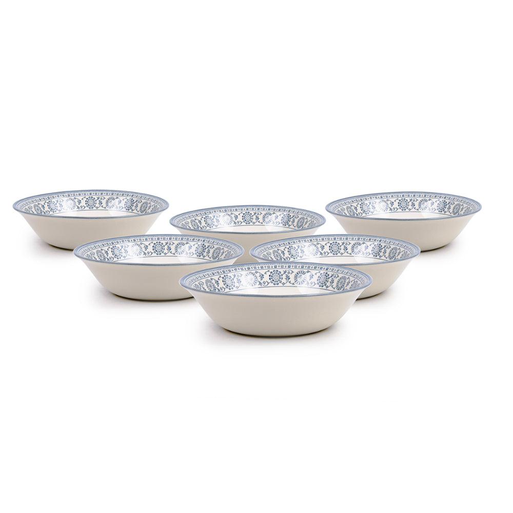 Claytan Plethora 9 inch Ceramic Salad Bowl (Grey & White, Set of 1)