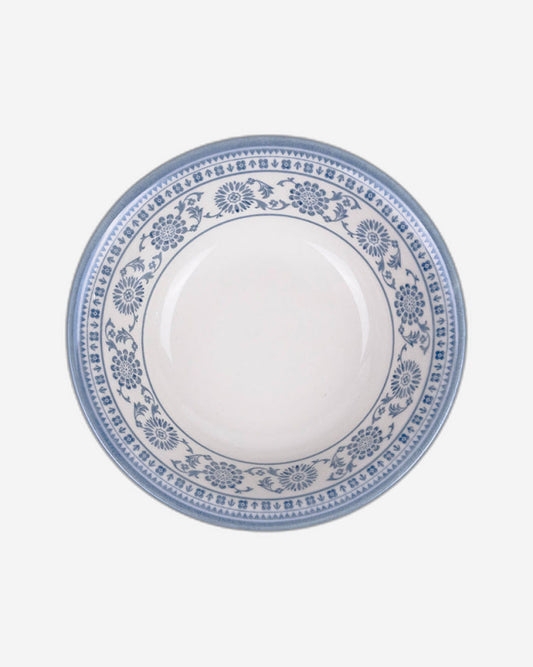 Claytan Plethora 6 inch Porcelain Cereal & Breakfast Bowl (Grey & White, Set Of 1)