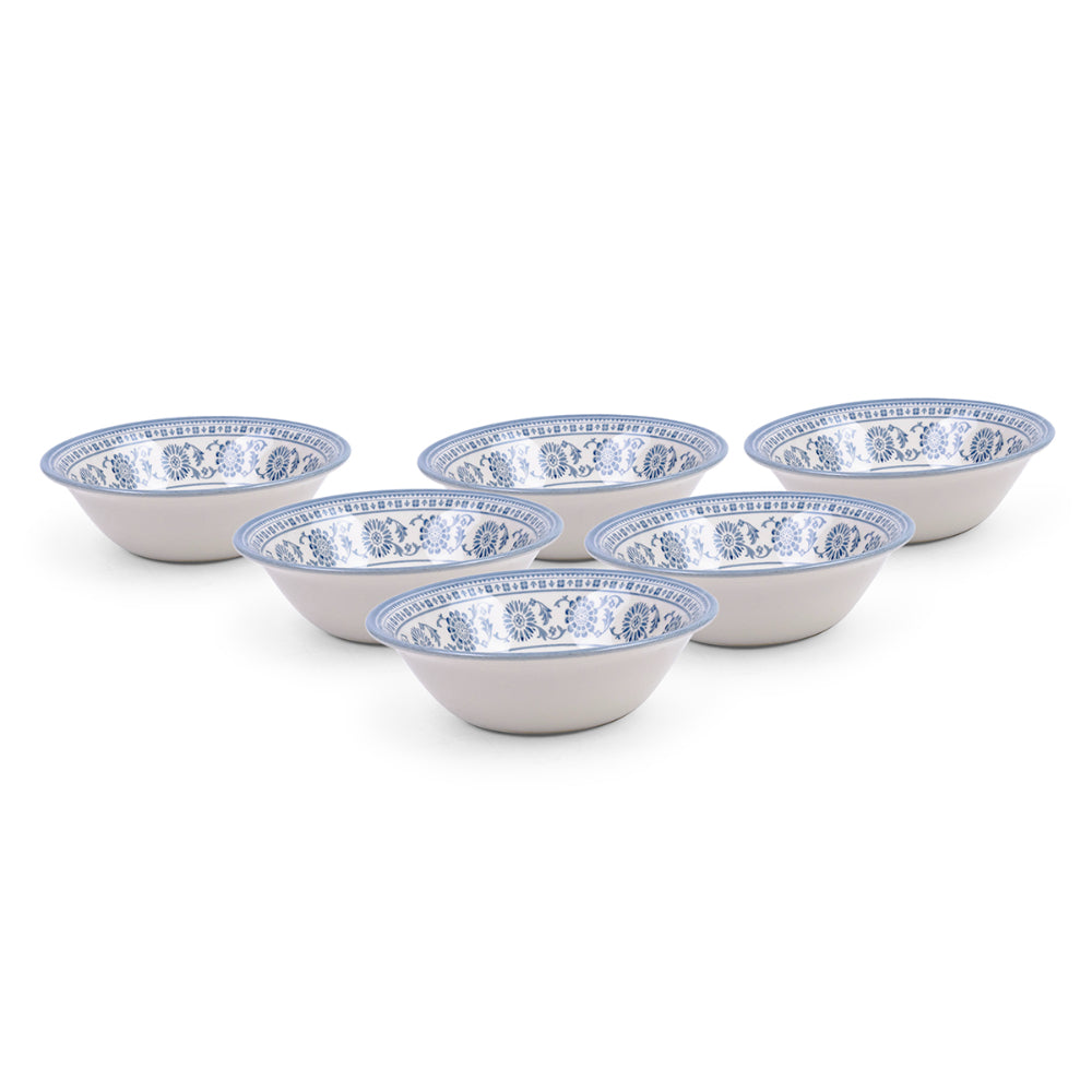 Claytan Plethora 6 inch Porcelain Cereal & Breakfast Bowl (Grey & White, Set Of 1)