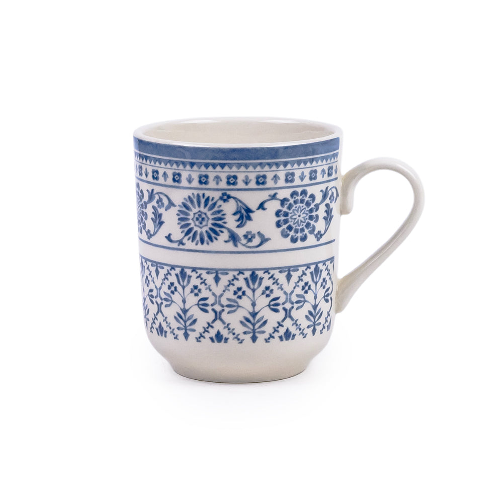 Claytan Plethora 370 ml Porcelain Mug (Grey & White, Set Of 1)